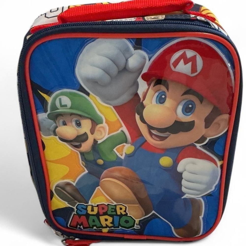 Nintendo Super Mario Lunch Bag Kids‎ OS Blue Insulated Mario Luigi